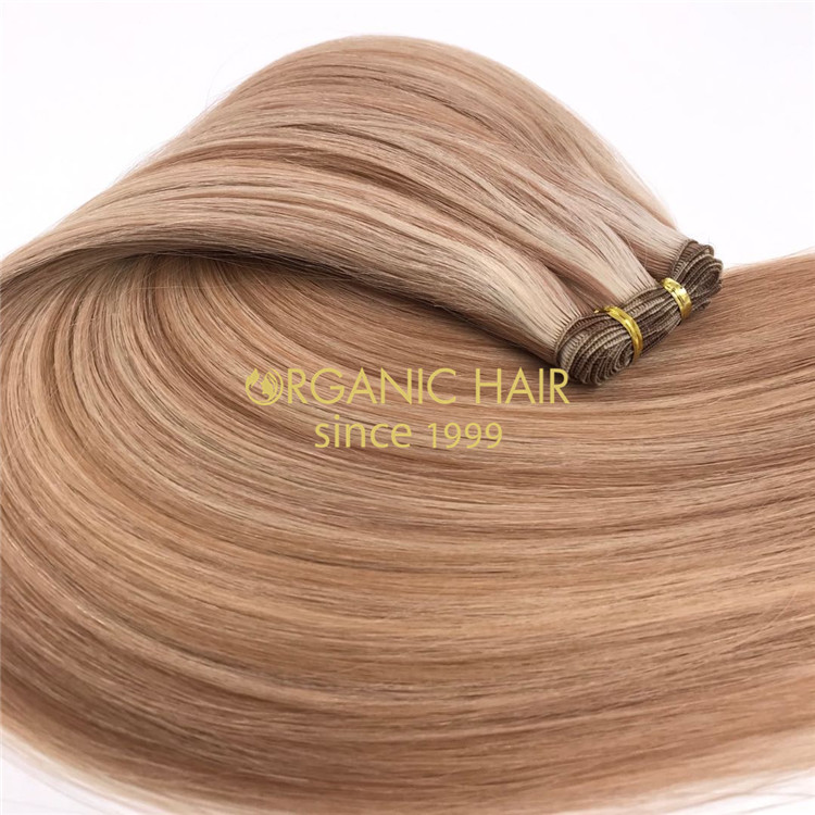 Cuticle intact hand tied wefts customized piano color #14/613 X242